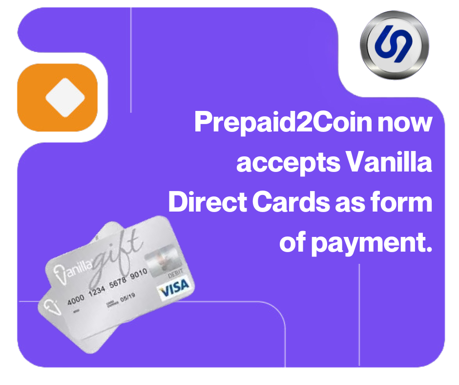 Thumbnail for PrePaid2Coin Now Accepts Vanilla Gift Cards